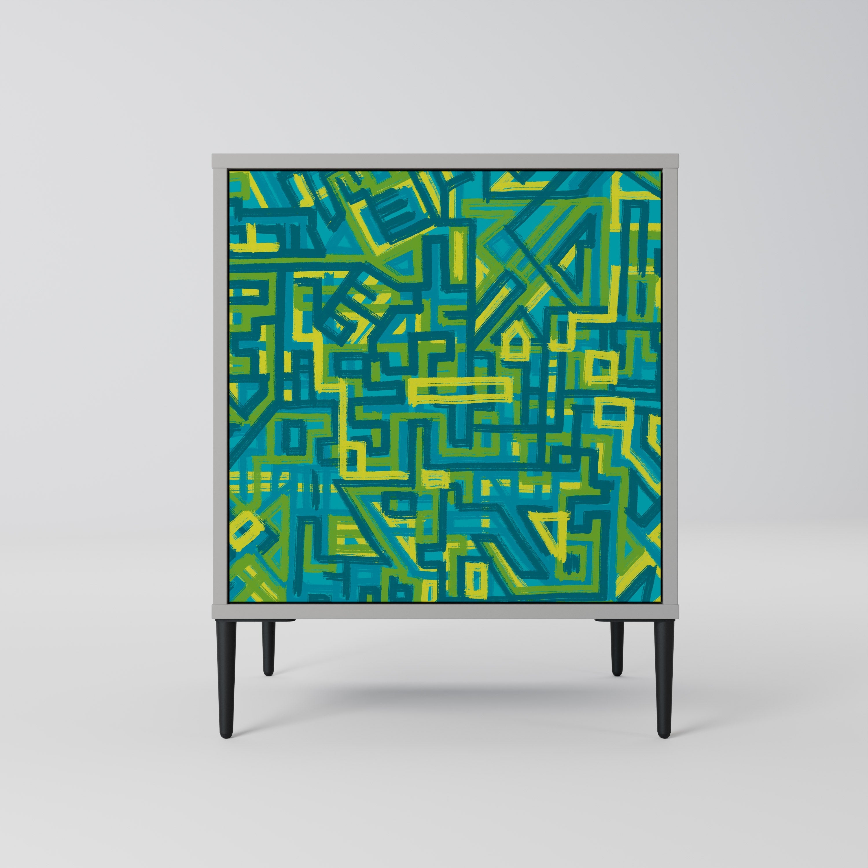 NOSTALGIC MEMORIES Aparador de 1 Porta em Acabamento Cinzento