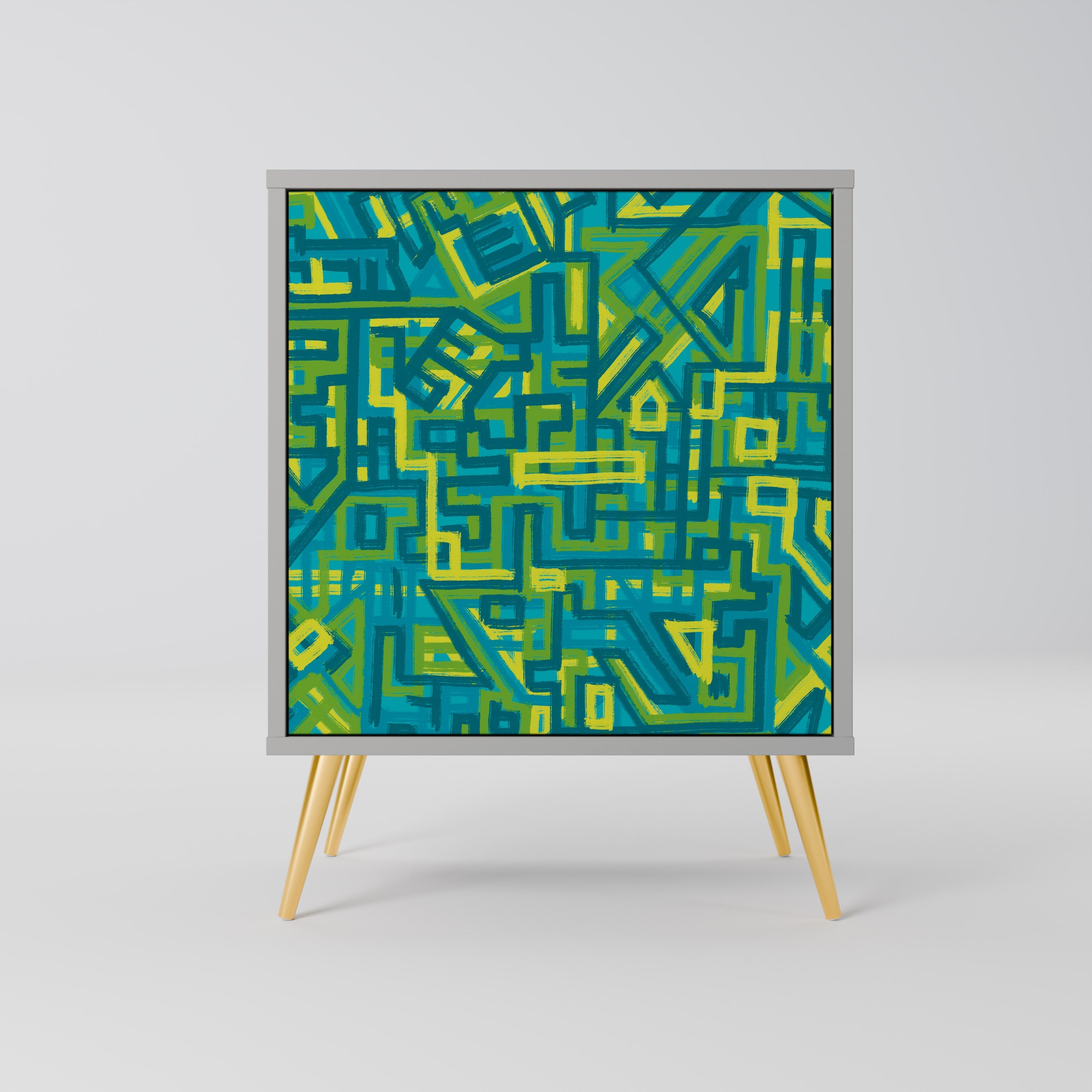 NOSTALGIC MEMORIES Aparador de 1 Porta em Acabamento Cinzento