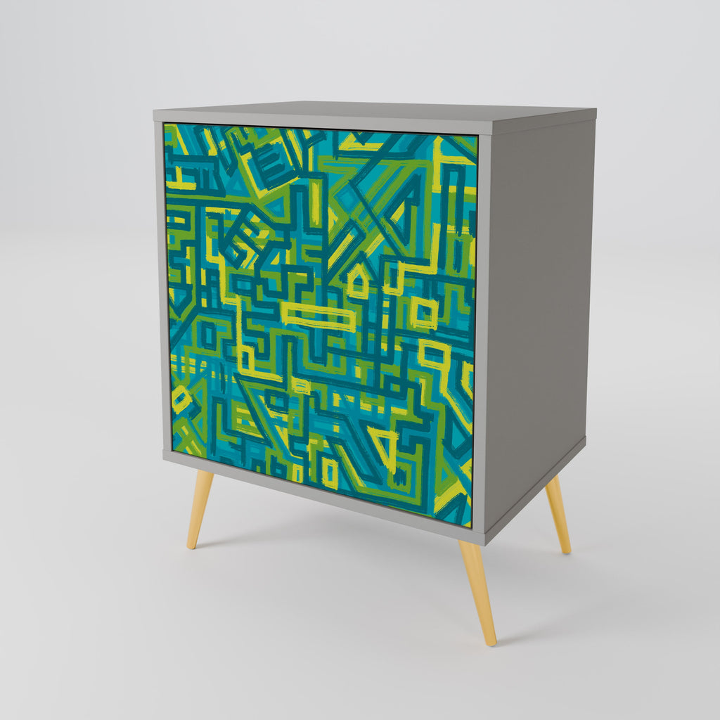 NOSTALGIC MEMORIES Aparador de 1 Porta em Acabamento Cinzento