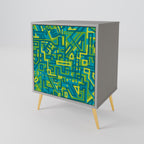 NOSTALGIC MEMORIES Aparador de 1 Porta em Acabamento Cinzento