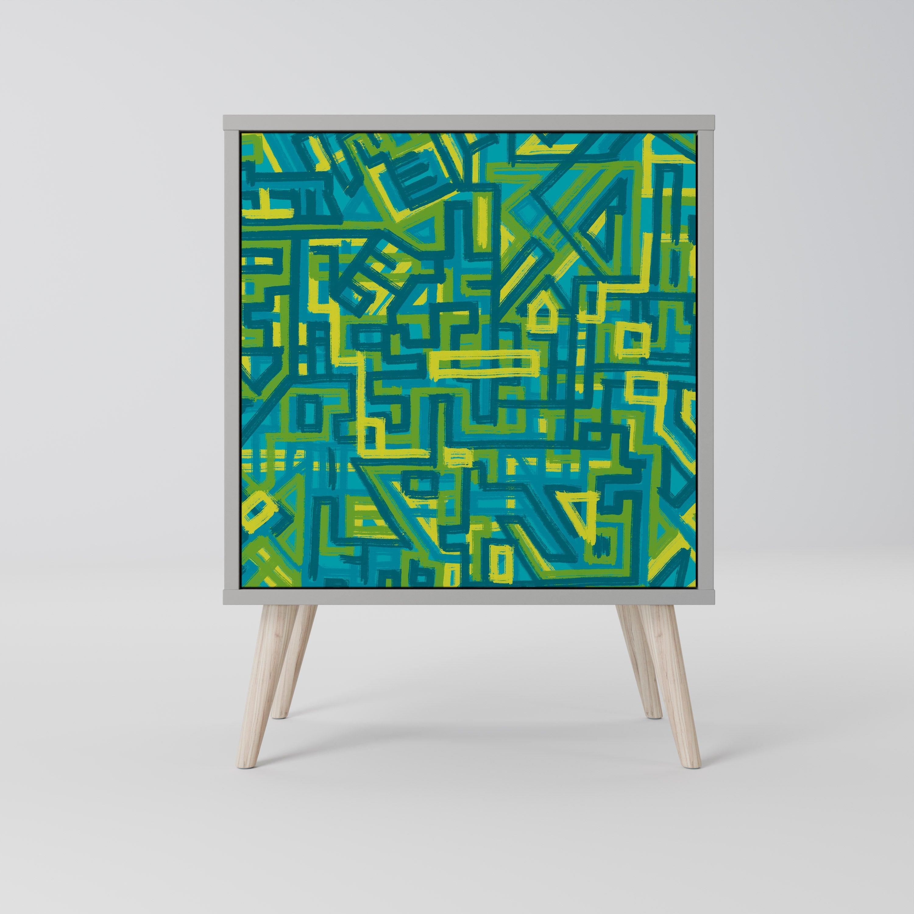 NOSTALGIC MEMORIES Aparador de 1 Porta em Acabamento Cinzento