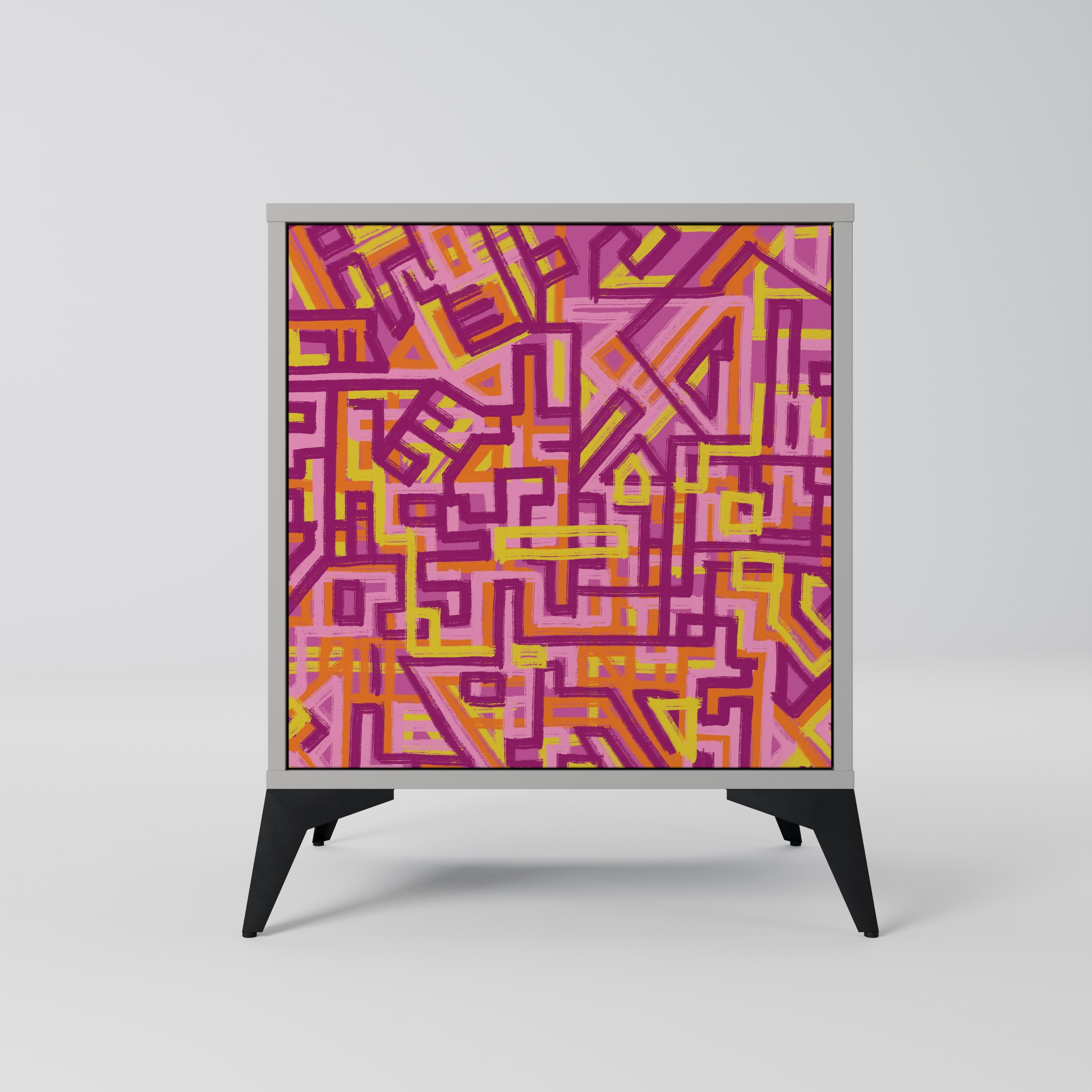 LOVELY MEMORIES Aparador de 1 Porta em Acabamento Cinzento