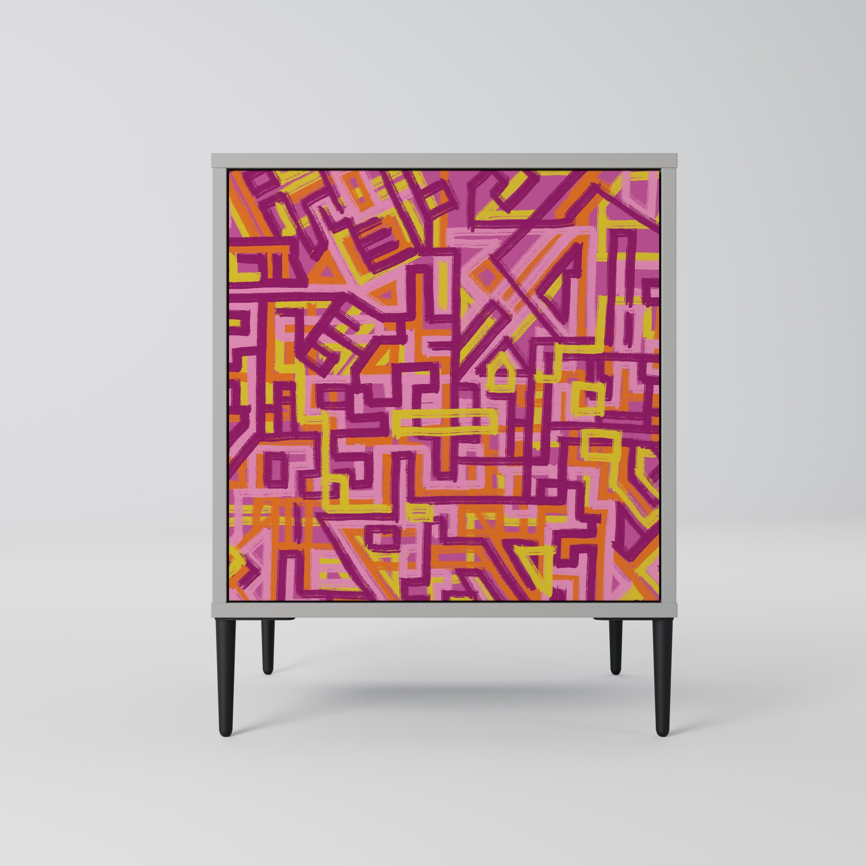 LOVELY MEMORIES Aparador de 1 Porta em Acabamento Cinzento