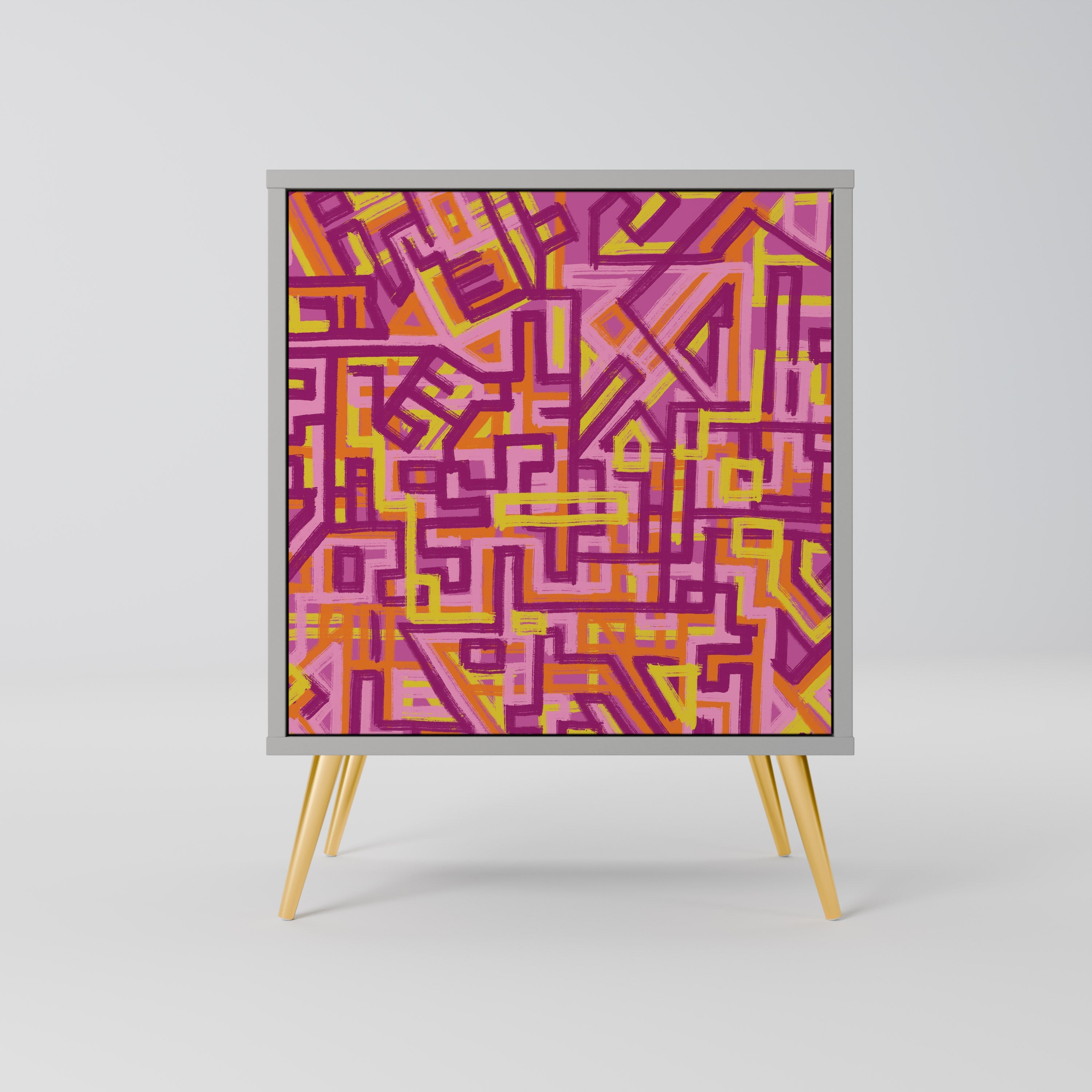 LOVELY MEMORIES Aparador de 1 Porta em Acabamento Cinzento