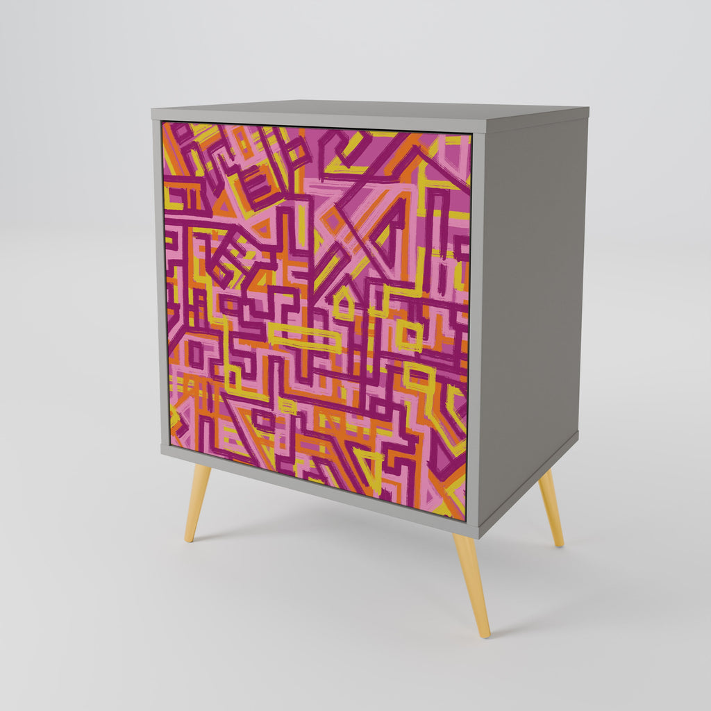 LOVELY MEMORIES 1-Door Sideboard in Grey Finish