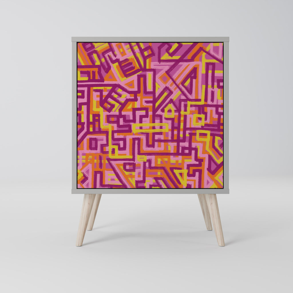 LOVELY MEMORIES 1-Door Sideboard in Grey Finish