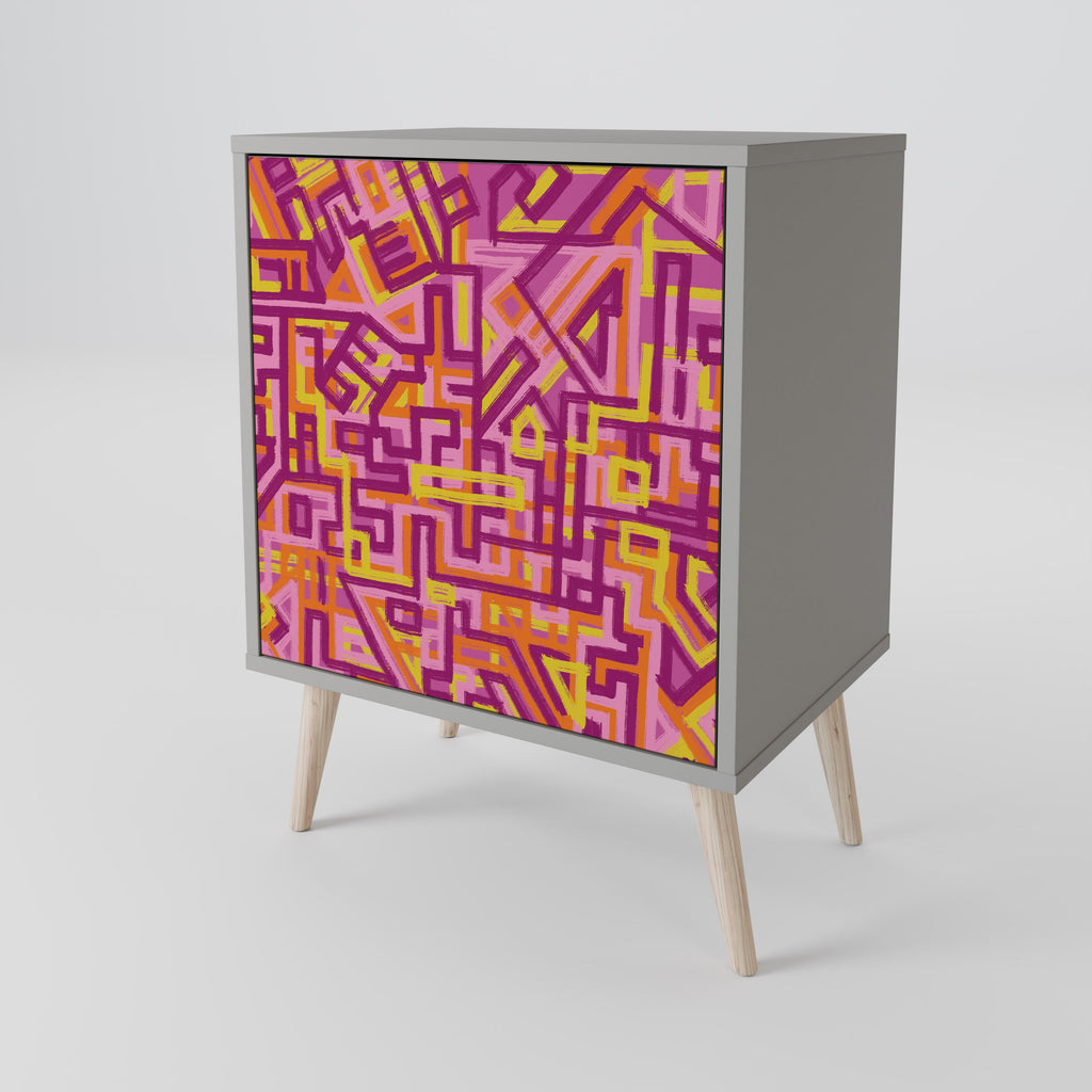 LOVELY MEMORIES 1-Door Sideboard in Grey Finish