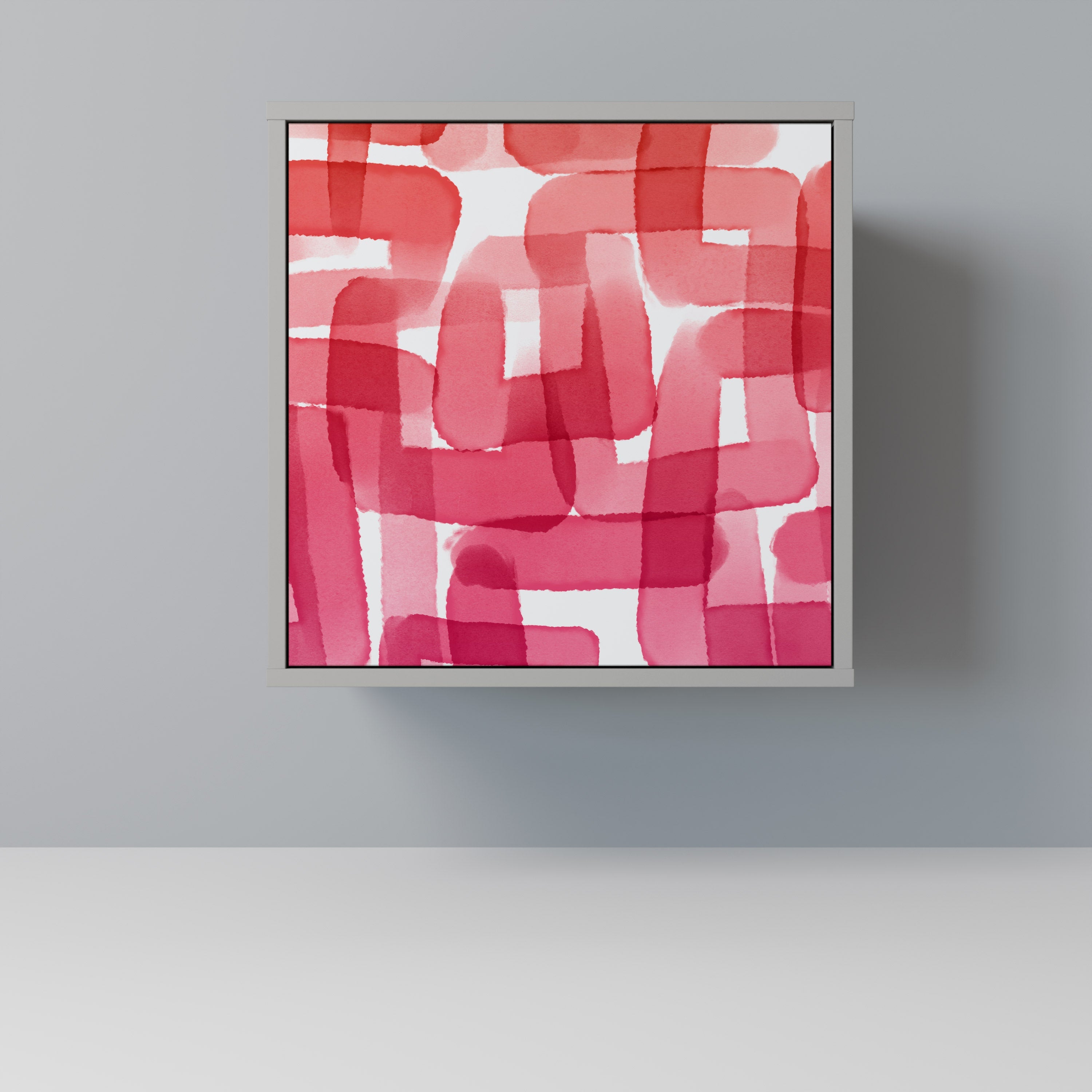 KALEIDOSCOPIC CUBISM Aparador de 1 Porta em Acabamento Cinzento