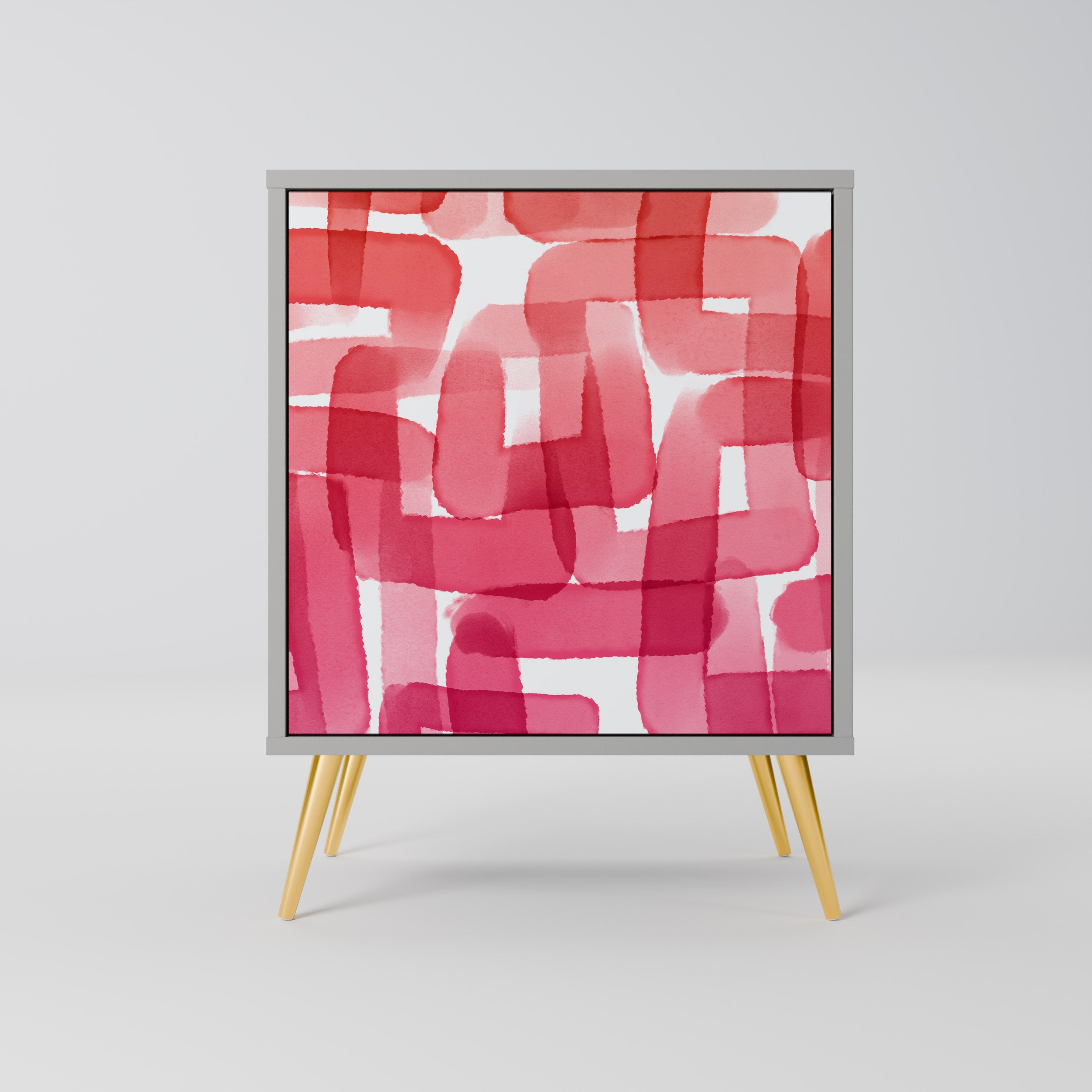 KALEIDOSCOPIC CUBISM Aparador de 1 Porta em Acabamento Cinzento