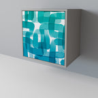 TURQUOISE RECTANGLES 1-Door Sideboard in Grey Finish