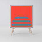 RISING GEOMETRY STARS Aparador de 1 Porta em Acabamento Cinzento