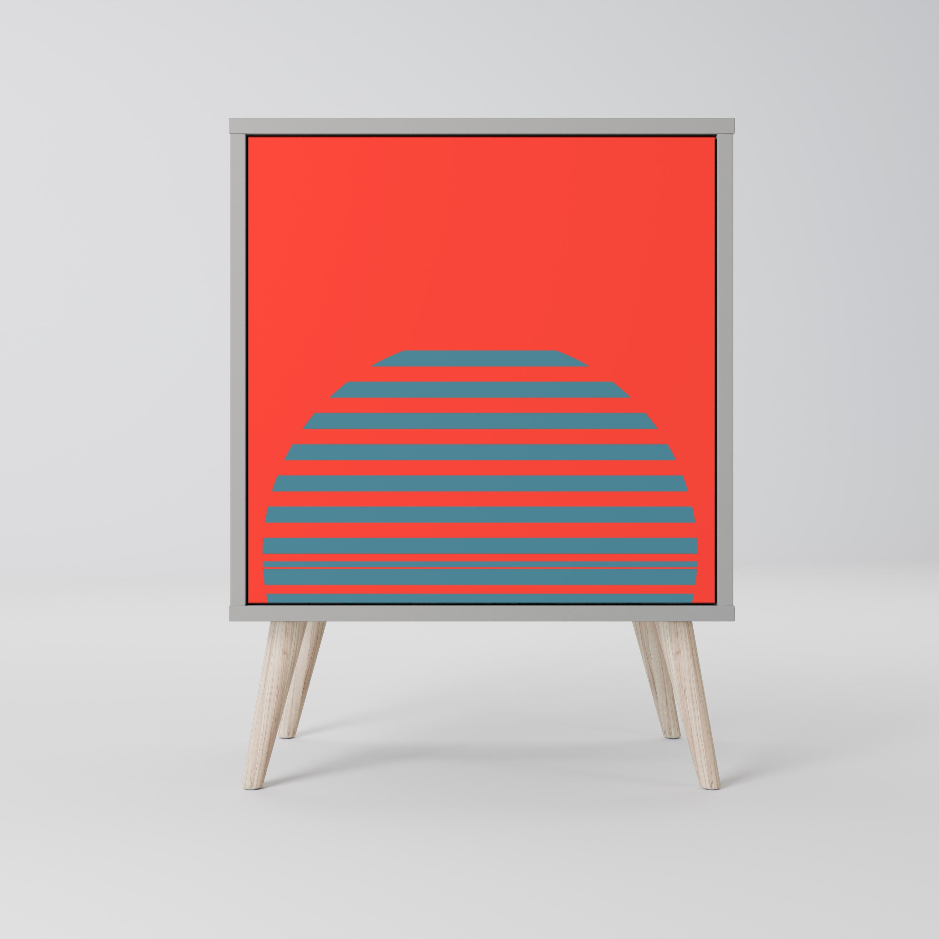 RISING GEOMETRY STARS Aparador de 1 Porta em Acabamento Cinzento