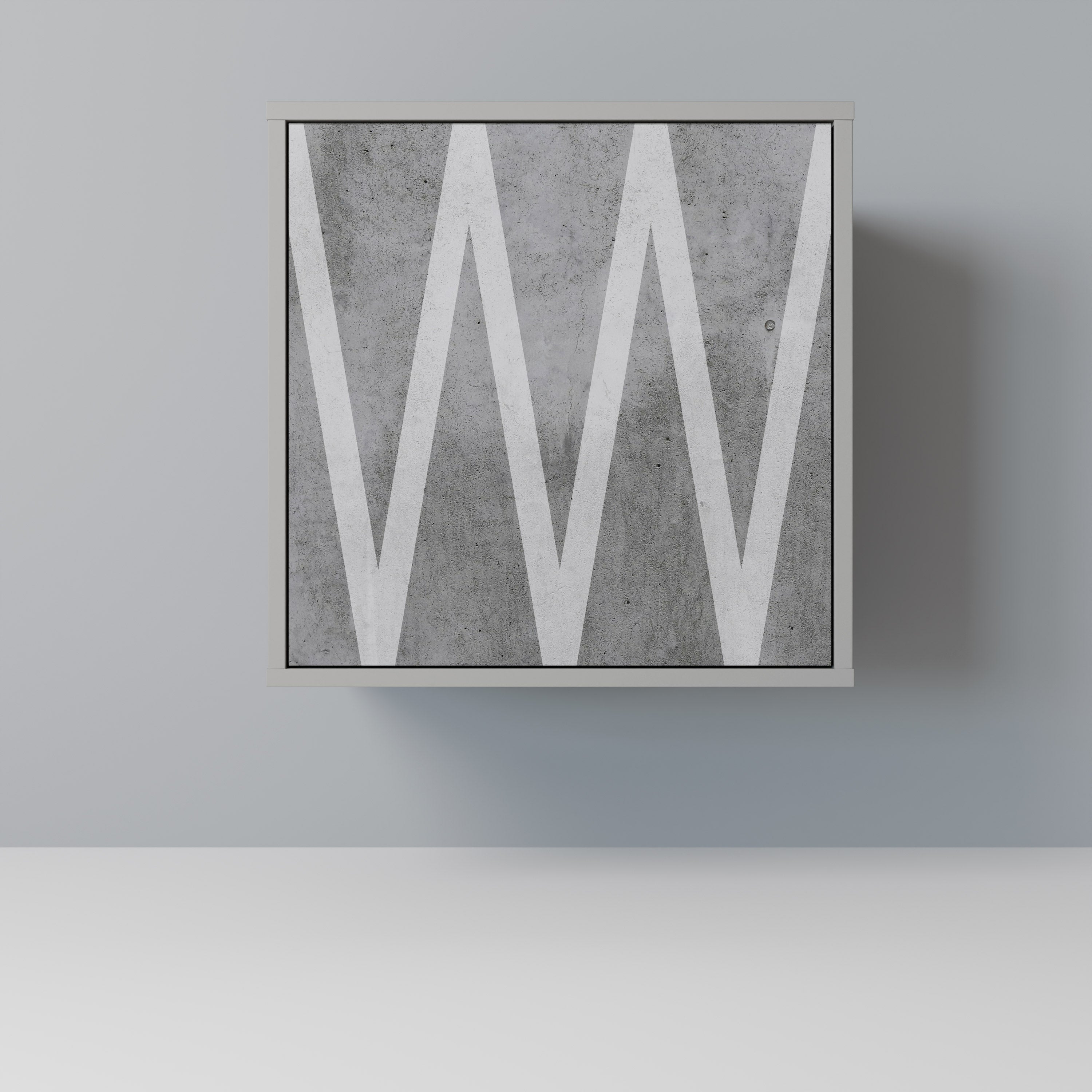 SOLID ZIG ZAG 1-Door Sideboard in Grey Finish