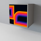 BLINDED BY THE LIGHTS Aparador de 1 Porta em Acabamento Cinzento