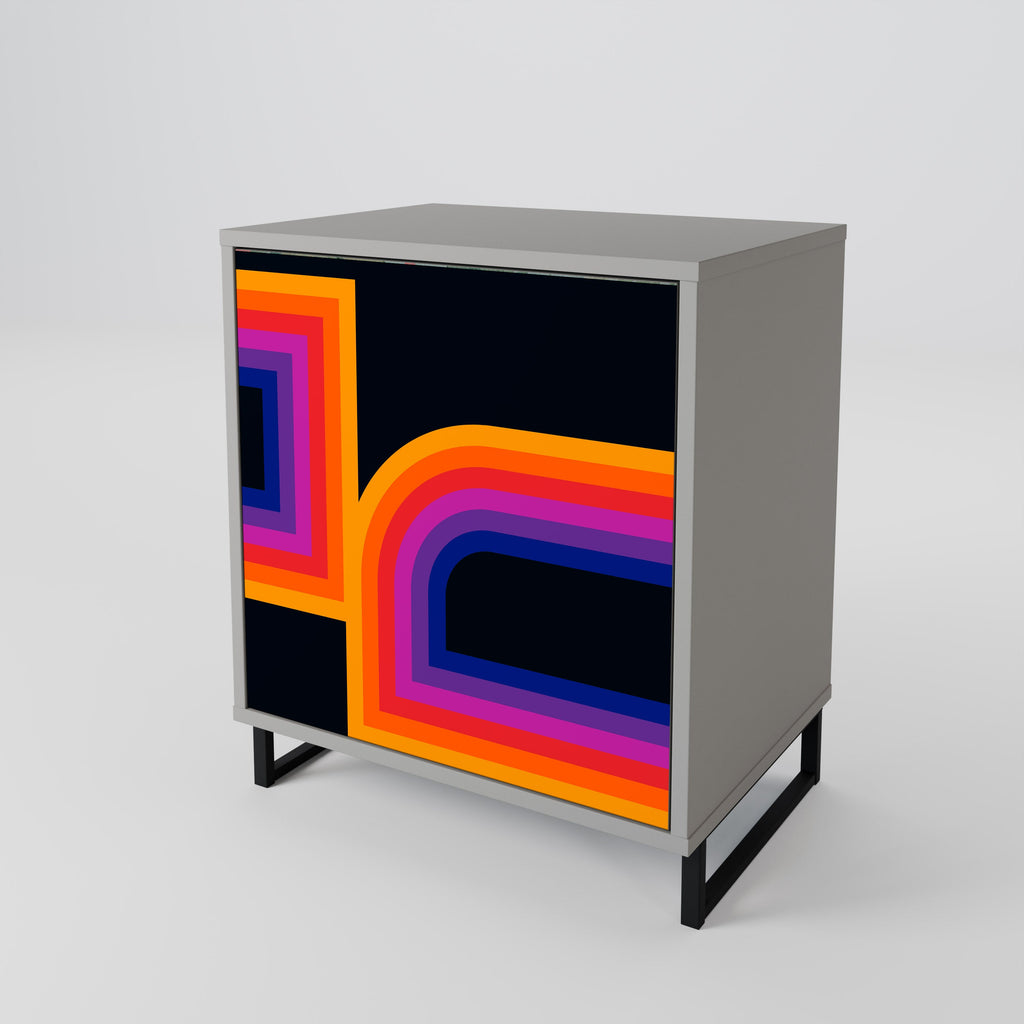 BLINDED BY THE LIGHTS Aparador de 1 Porta em Acabamento Cinzento