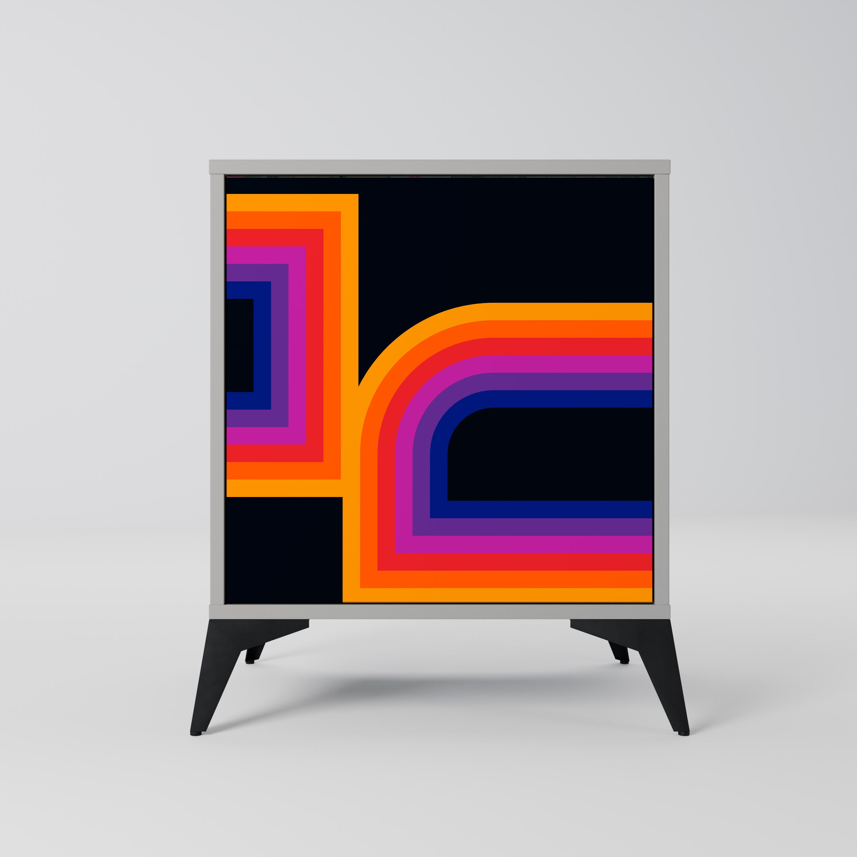 BLINDED BY THE LIGHTS Aparador de 1 Porta em Acabamento Cinzento