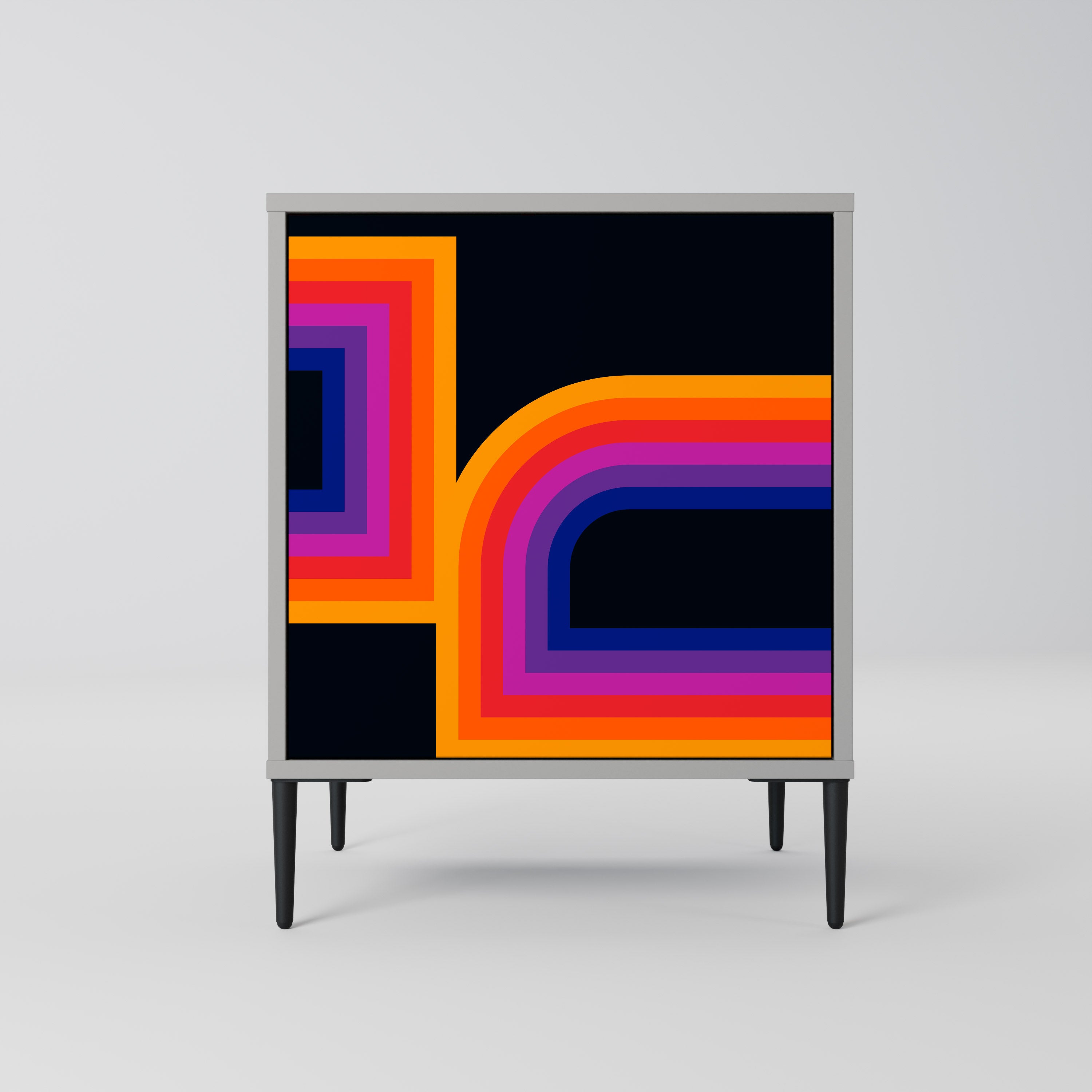 BLINDED BY THE LIGHTS Aparador de 1 Porta em Acabamento Cinzento