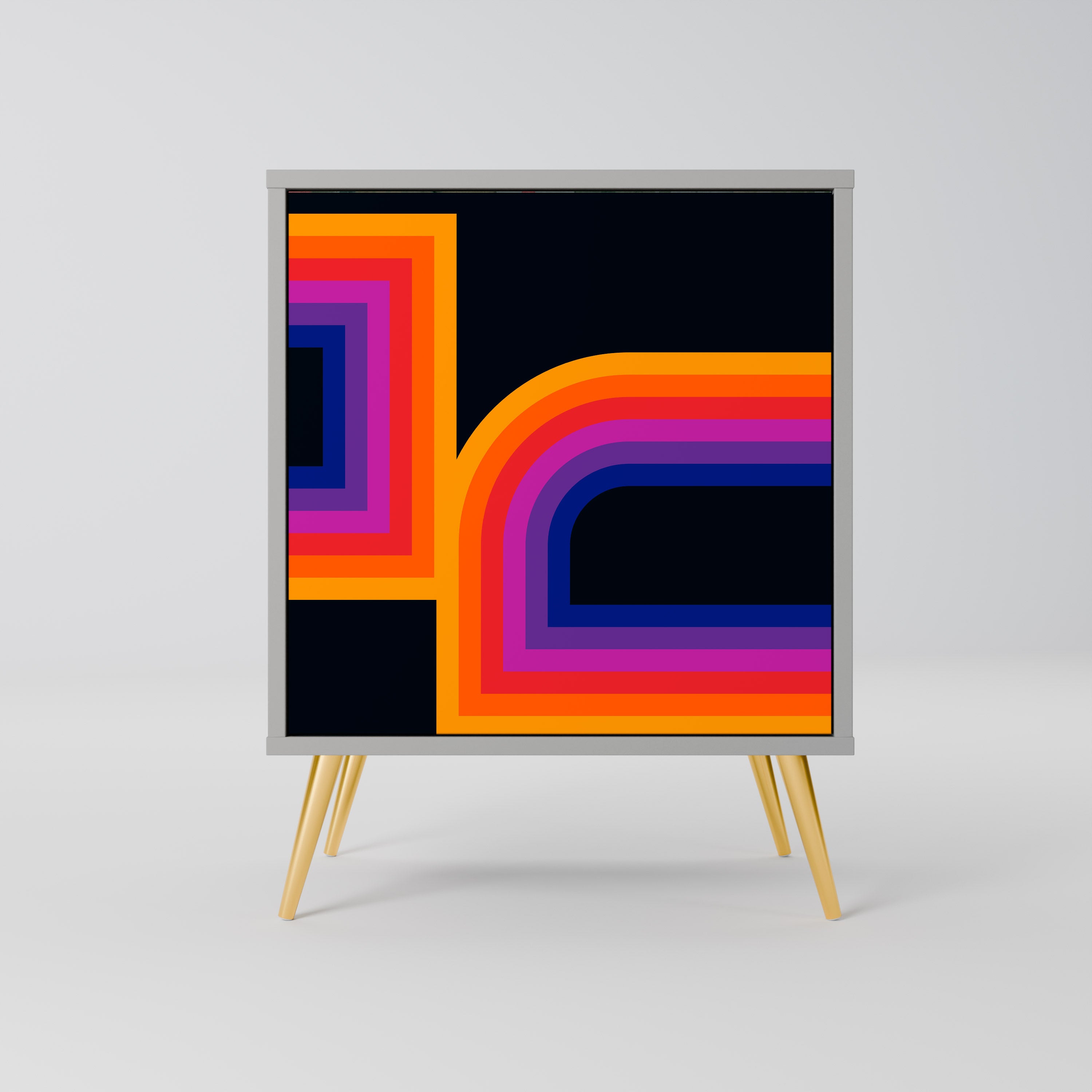 BLINDED BY THE LIGHTS Aparador de 1 Porta em Acabamento Cinzento