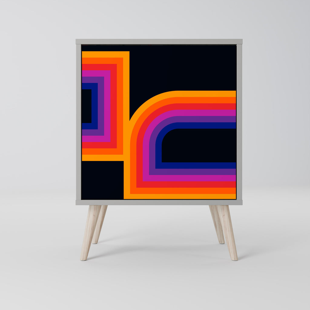 BLINDED BY THE LIGHTS Aparador de 1 Porta em Acabamento Cinzento