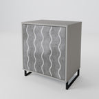 WAVES OF CONCRETE 1-Door Sideboard in Grey Finish