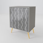 WAVES OF CONCRETE 1-Door Sideboard in Grey Finish