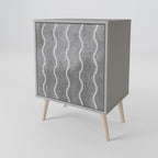 WAVES OF CONCRETE 1-Door Sideboard in Grey Finish