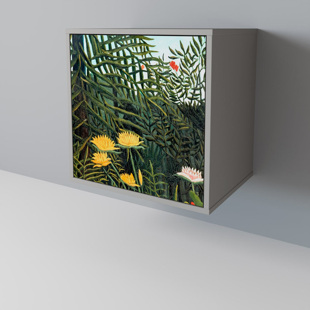 VIRGIN FOREST WITH SUNSET 1-Door Sideboard in Grey Finish