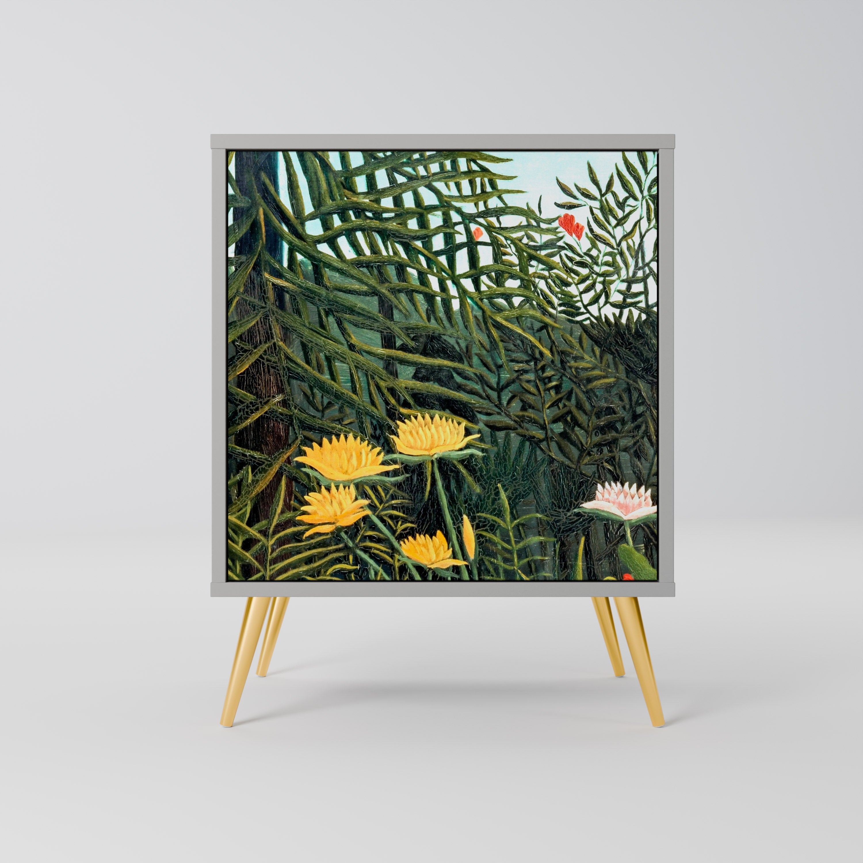 VIRGIN FOREST WITH SUNSET Aparador de 1 Porta em Acabamento Cinzento