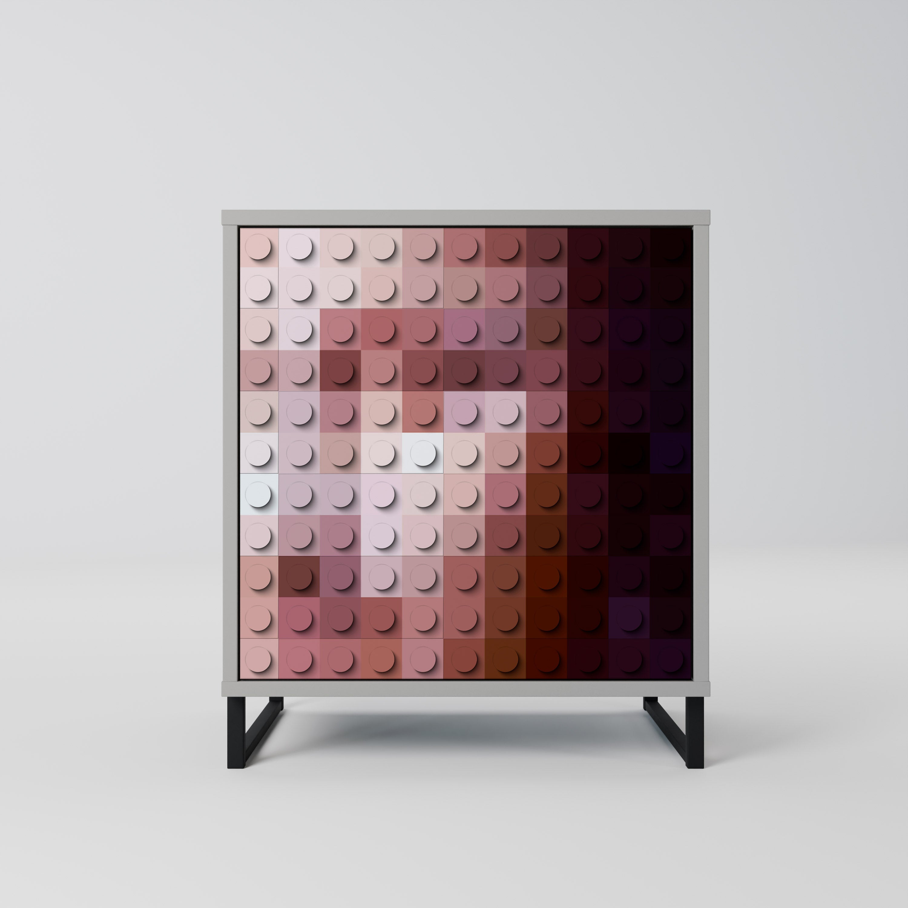 CONSTRUCTIVE ART Aparador de 1 Porta em Acabamento Cinzento