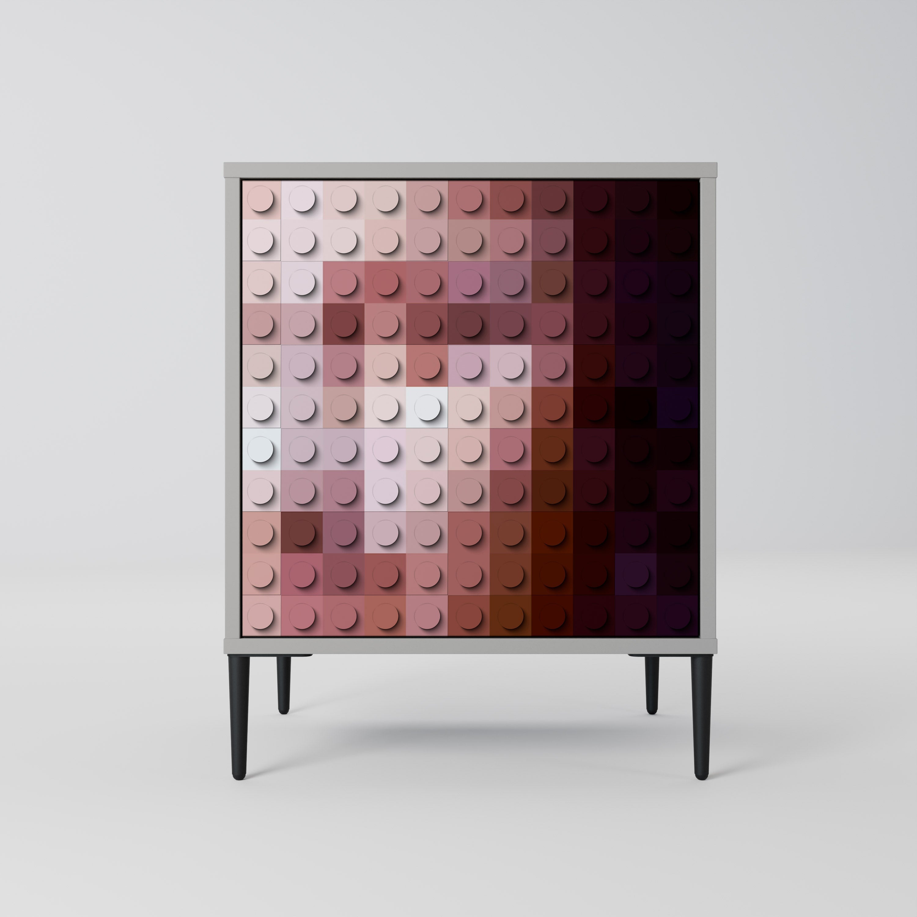 CONSTRUCTIVE ART Aparador de 1 Porta em Acabamento Cinzento