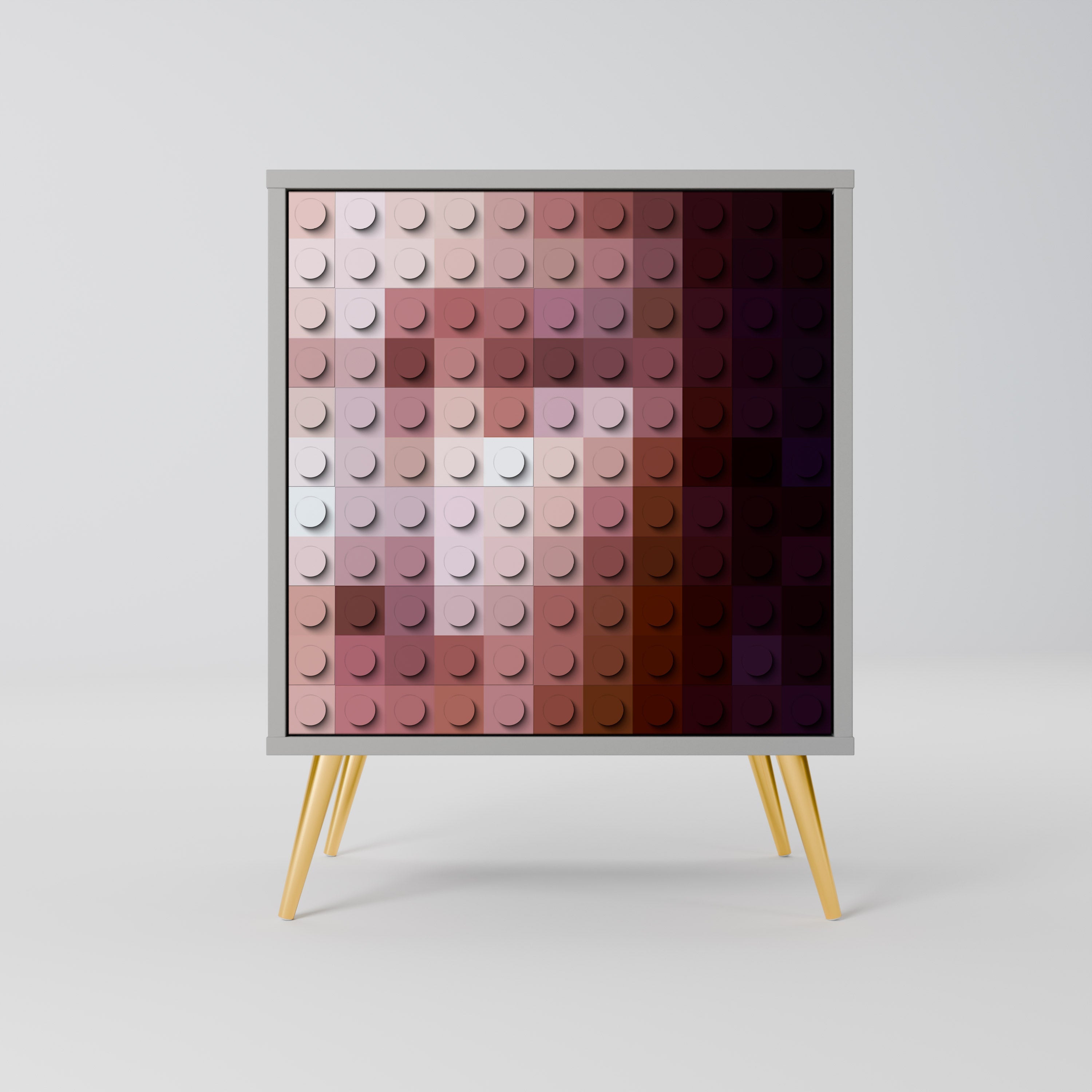 CONSTRUCTIVE ART Aparador de 1 Porta em Acabamento Cinzento