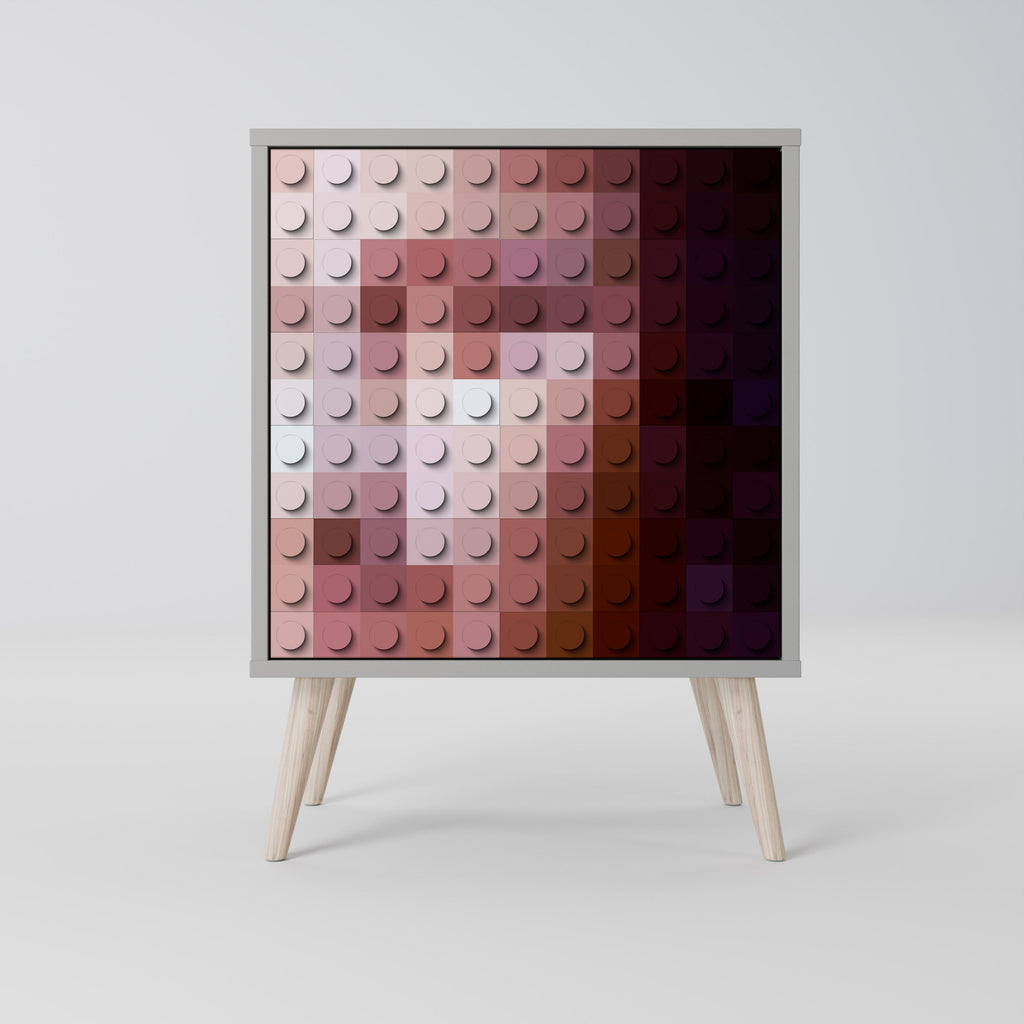 CONSTRUCTIVE ART Aparador de 1 Porta em Acabamento Cinzento