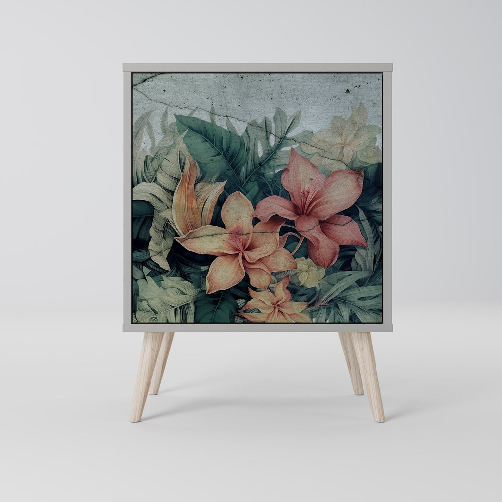 HEAVENLY BLOOM 1-Door Sideboard in Grey Finish