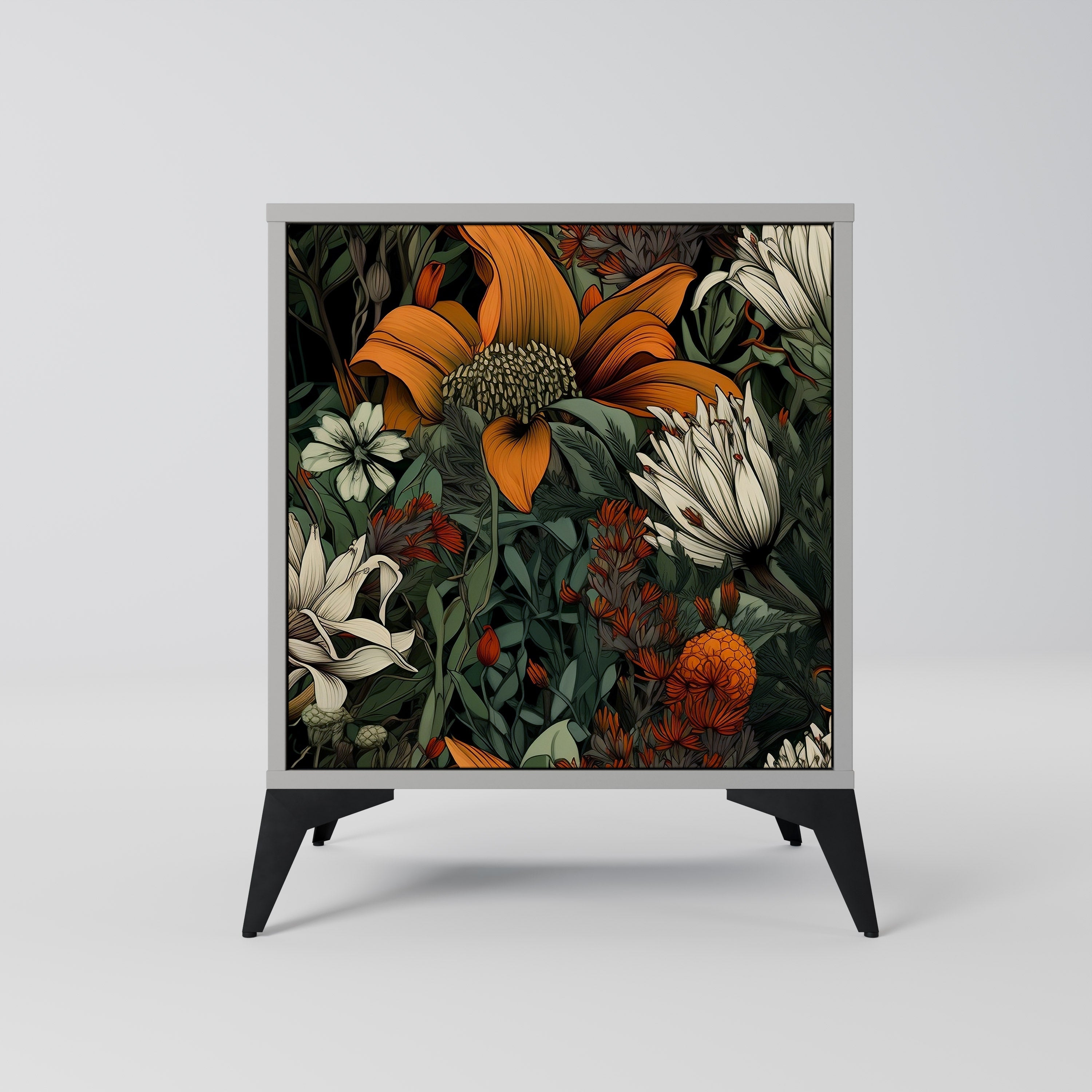 MIDNIGHT SPROUT 1-Door Sideboard in Grey Finish