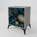 TWILIGHT BLOOM 1-Door Sideboard in Grey Finish