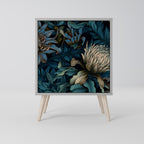 TWILIGHT BLOOM 1-Door Sideboard in Grey Finish