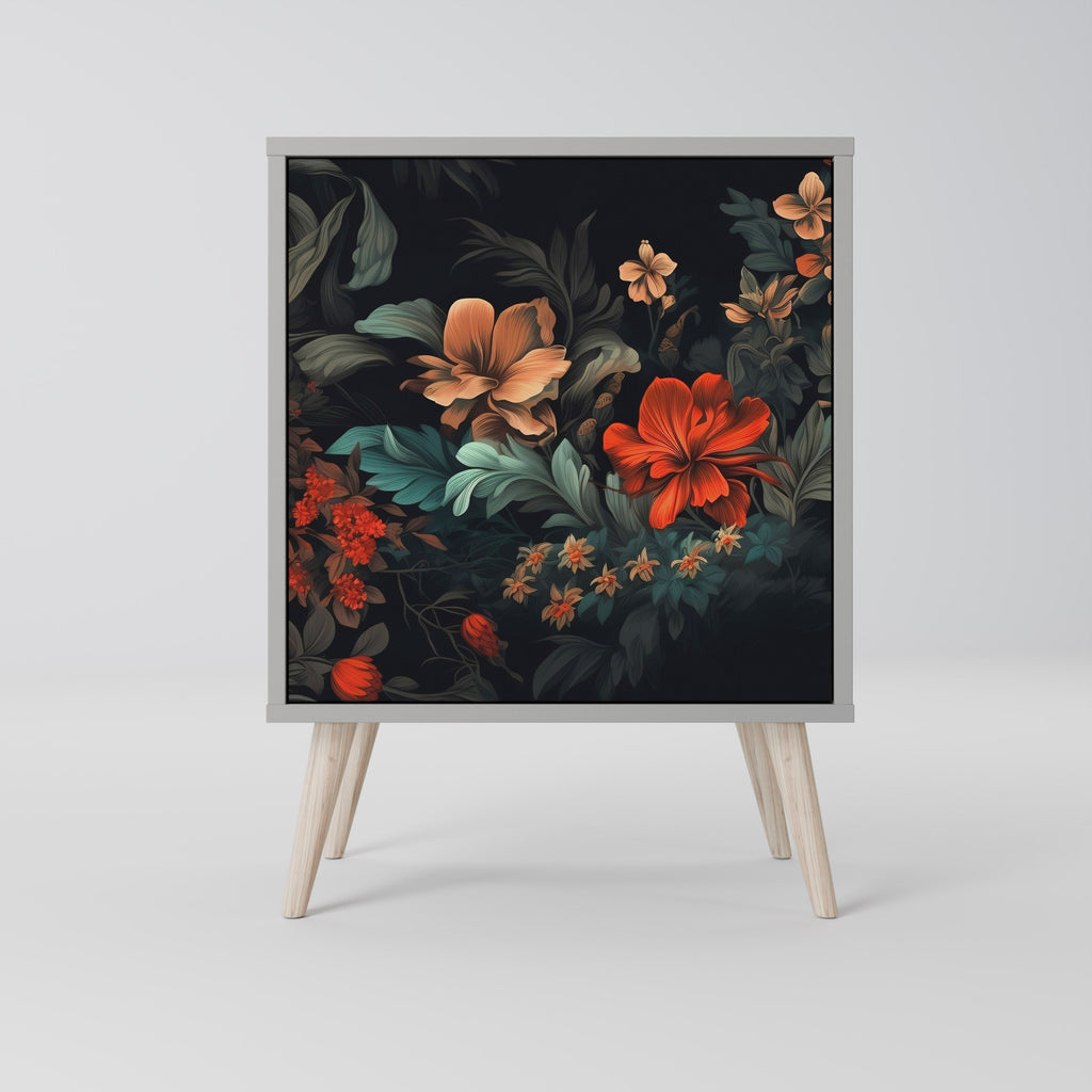 IMAGINARY BLOSSOM 1-Door Sideboard in Grey Finish