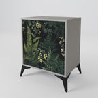 FERN FLOWERS 1-Door Sideboard in Grey Finish