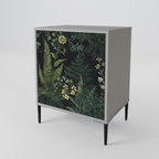 FERN FLOWERS 1-Door Sideboard in Grey Finish