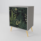 FERN FLOWERS 1-Door Sideboard in Grey Finish