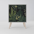 FERN FLOWERS 1-Door Sideboard in Grey Finish