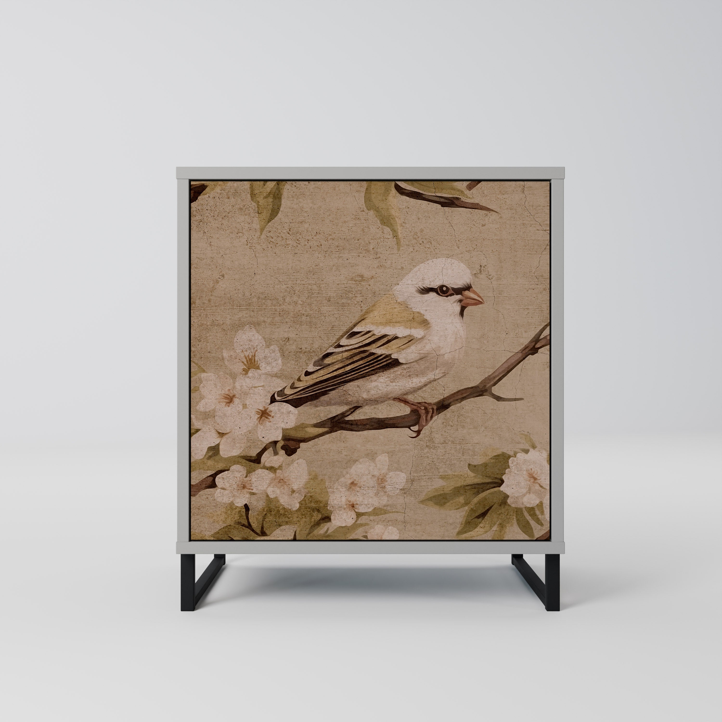 PETAL DISTINGUISH 1-Door Sideboard in Grey Finish