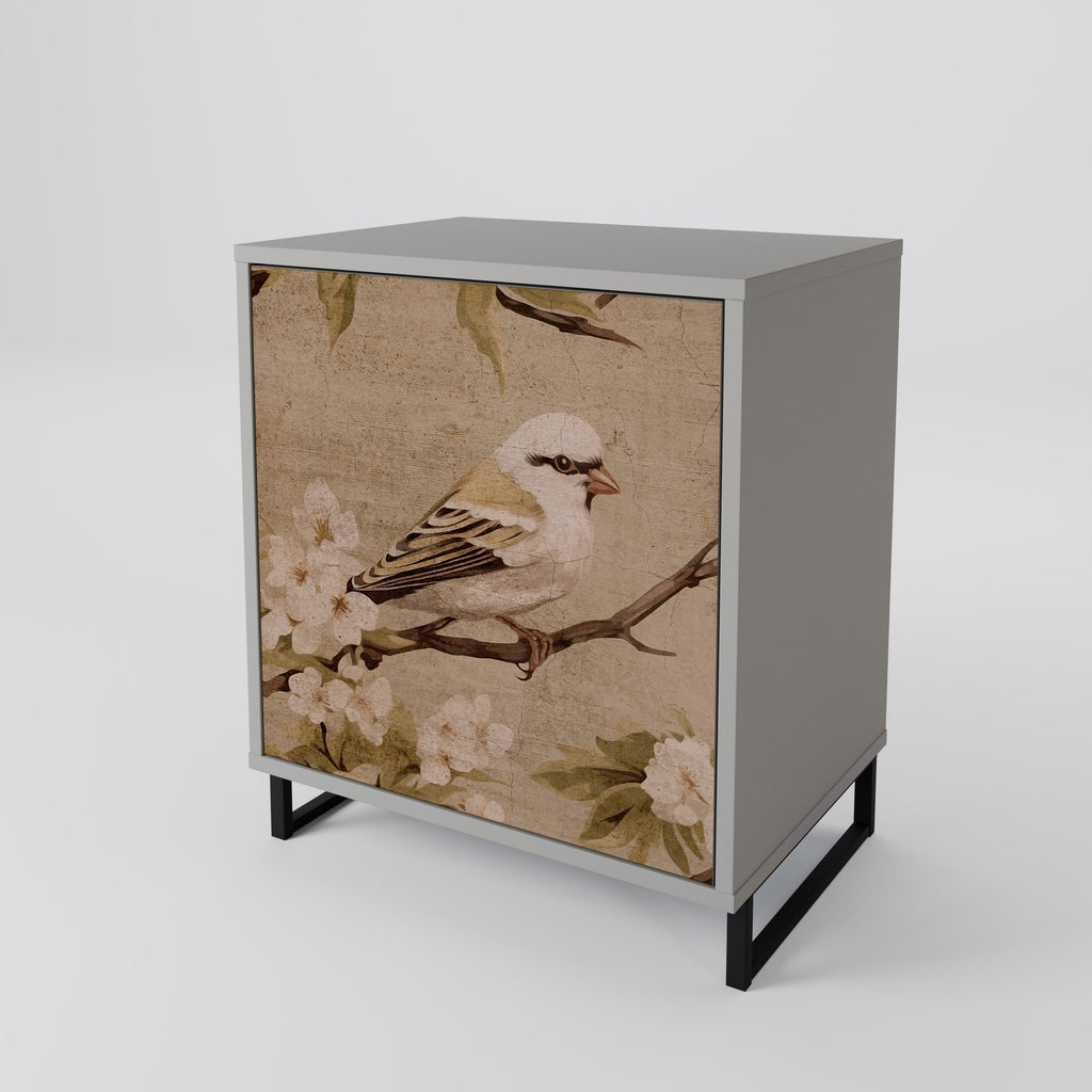 PETAL DISTINGUISH 1-Door Sideboard in Grey Finish