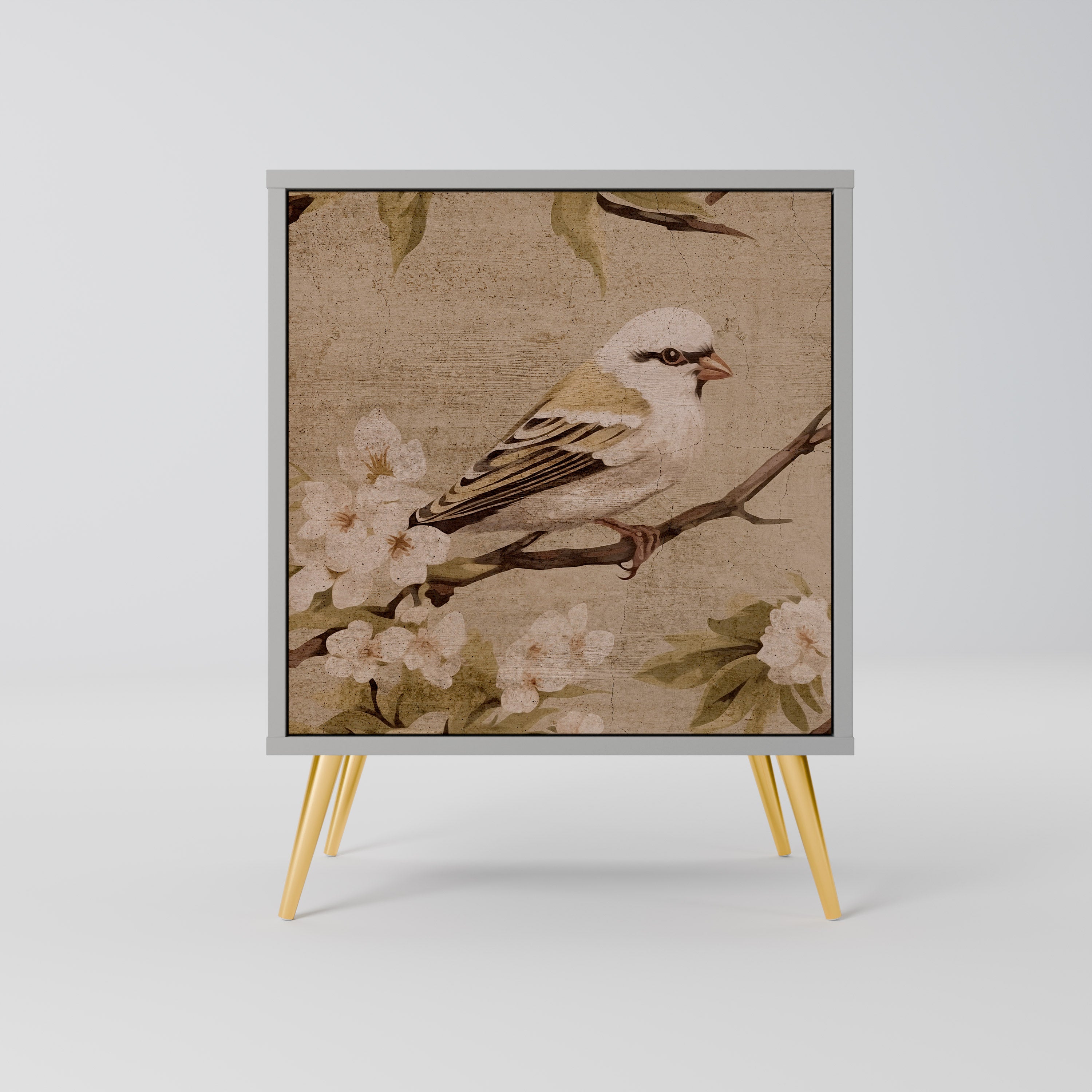 PETAL DISTINGUISH 1-Door Sideboard in Grey Finish