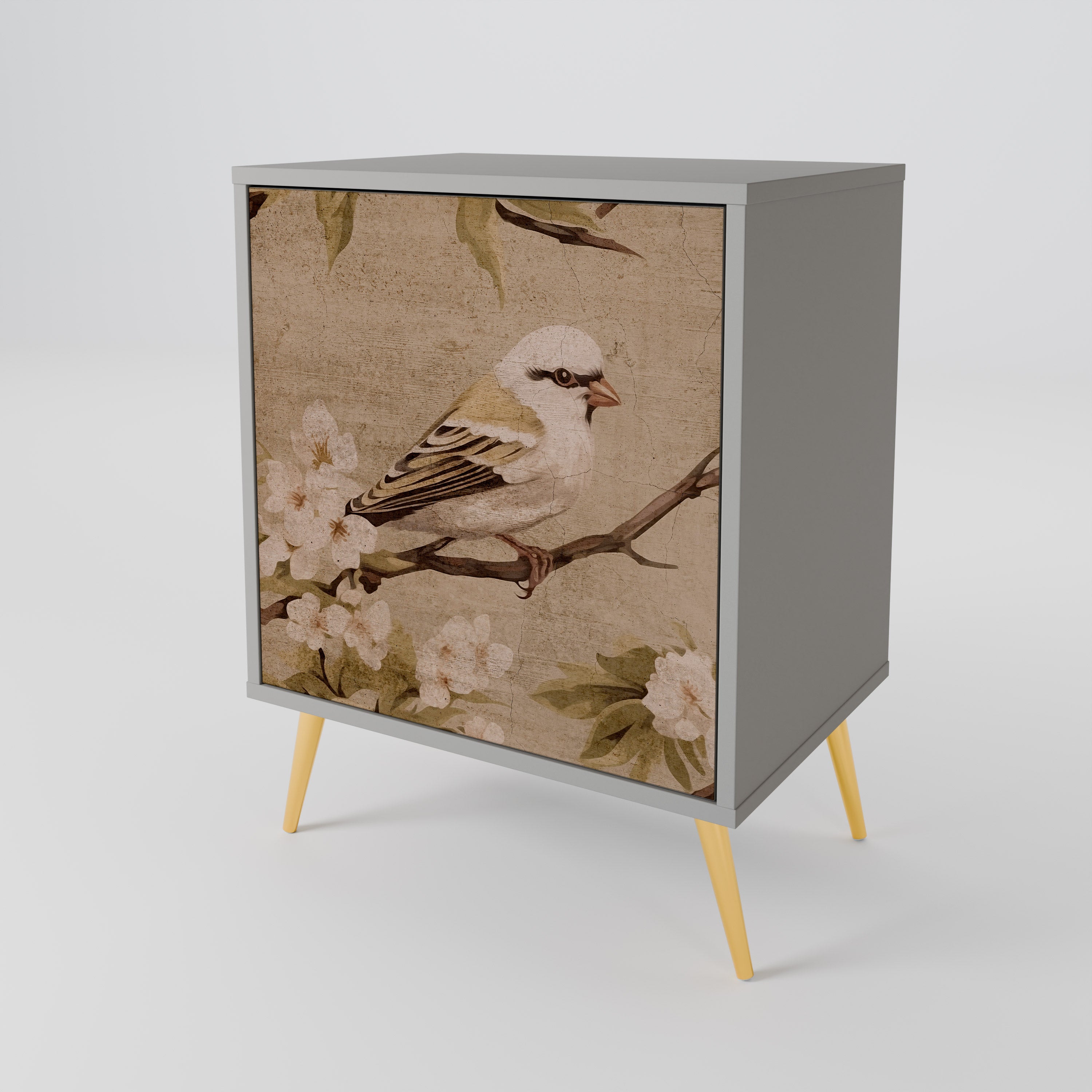 PETAL DISTINGUISH 1-Door Sideboard in Grey Finish