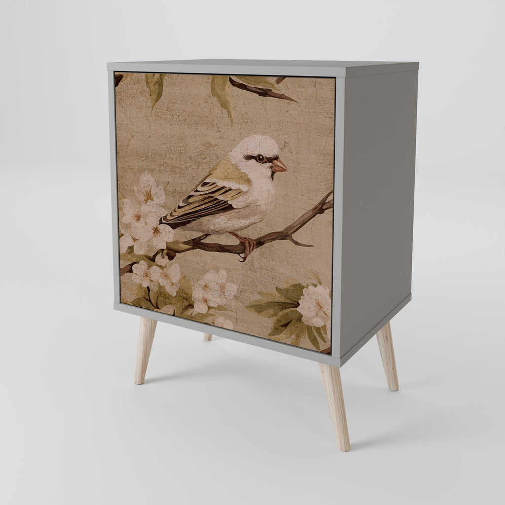 PETAL DISTINGUISH 1-Door Sideboard in Grey Finish