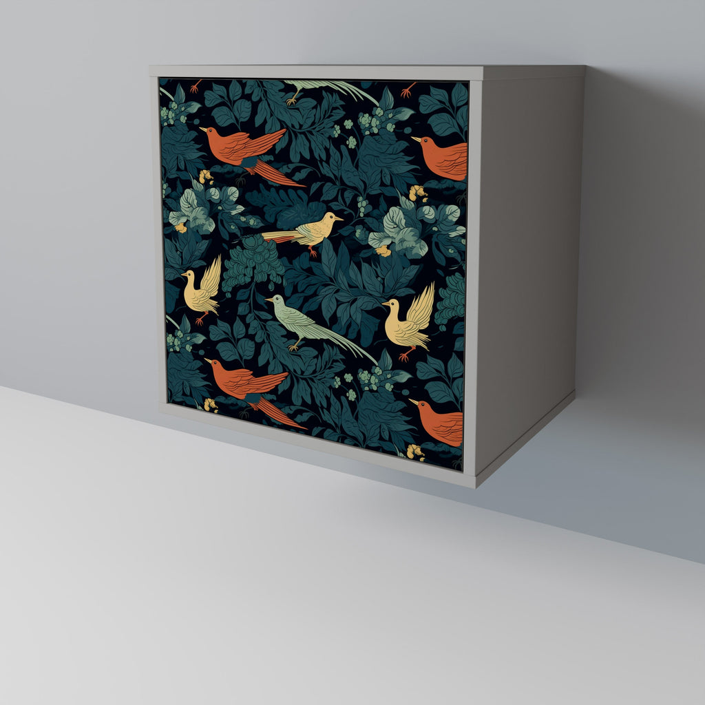 FOWL ORNAMENT 1-Door Sideboard in Grey Finish