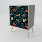 FOWL ORNAMENT 1-Door Sideboard in Grey Finish