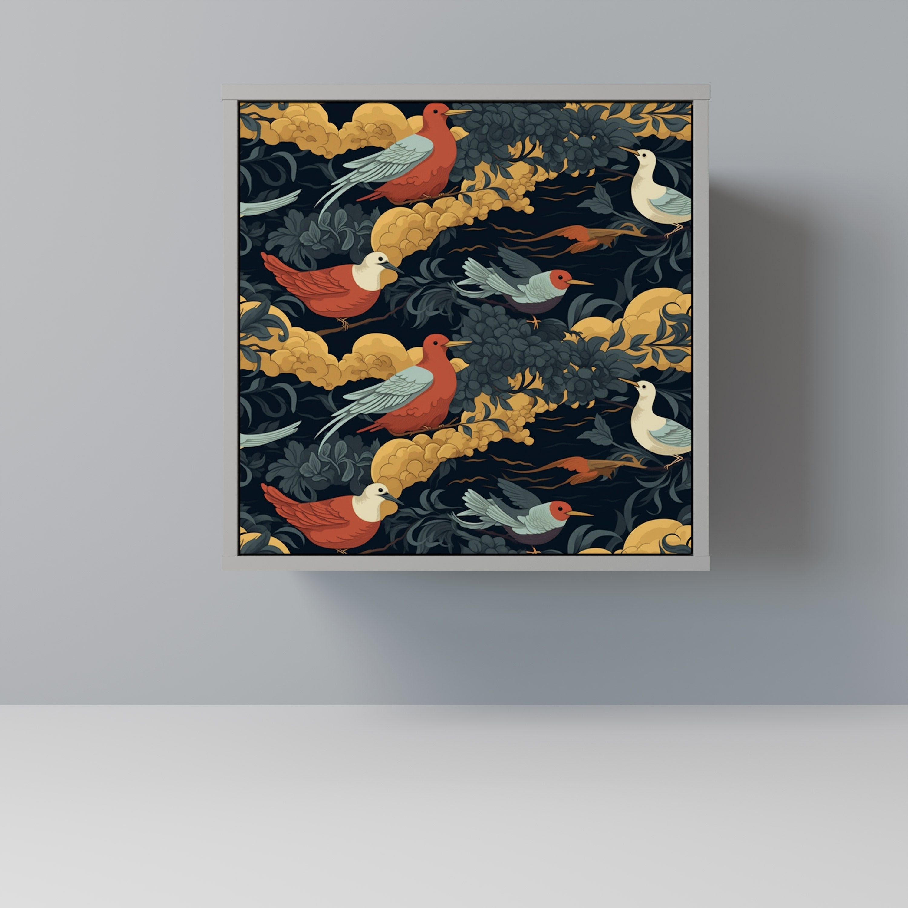 FOWLY DAZE 1-Door Sideboard in Grey Finish