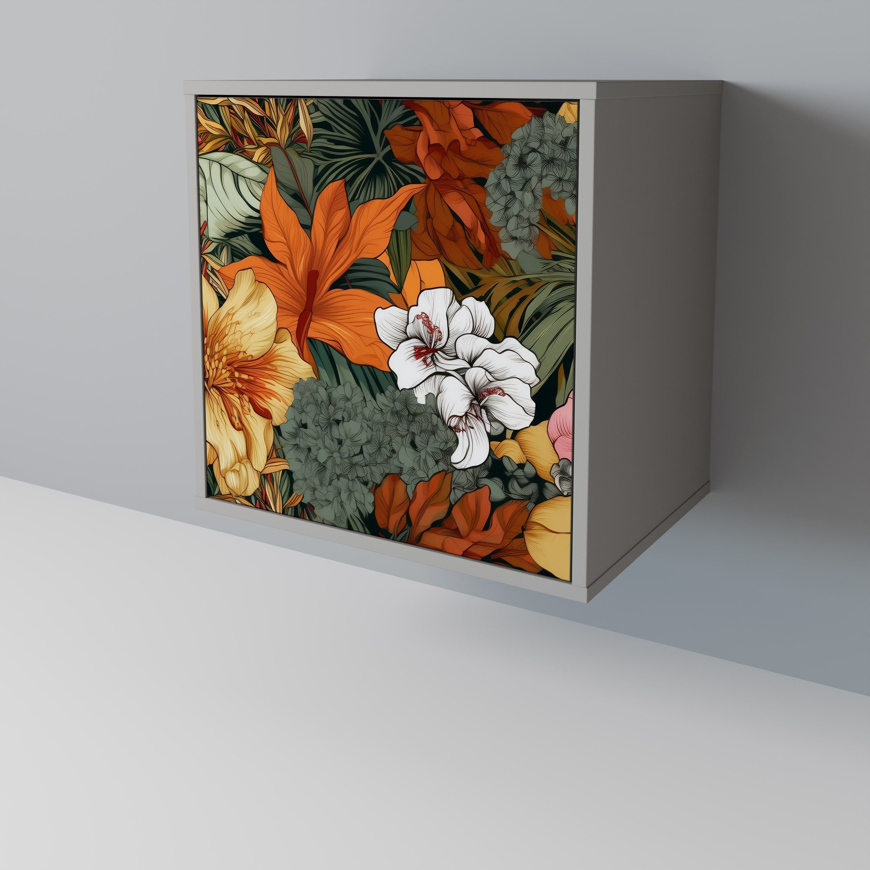 RADIANT FLORA 1-Door Sideboard in Grey Finish